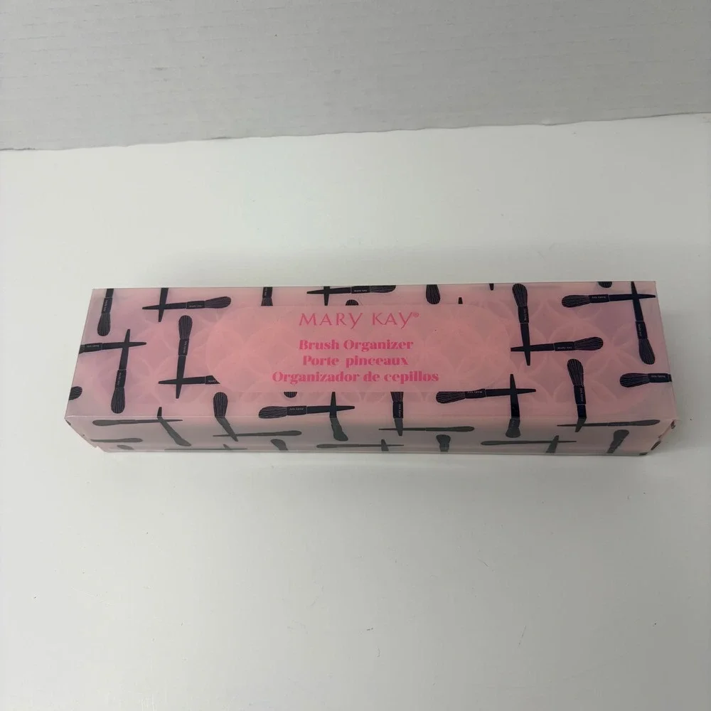 Mary Kay Brush Organizer Pink Black Makeup Tool Holder Desktop Storage New Box